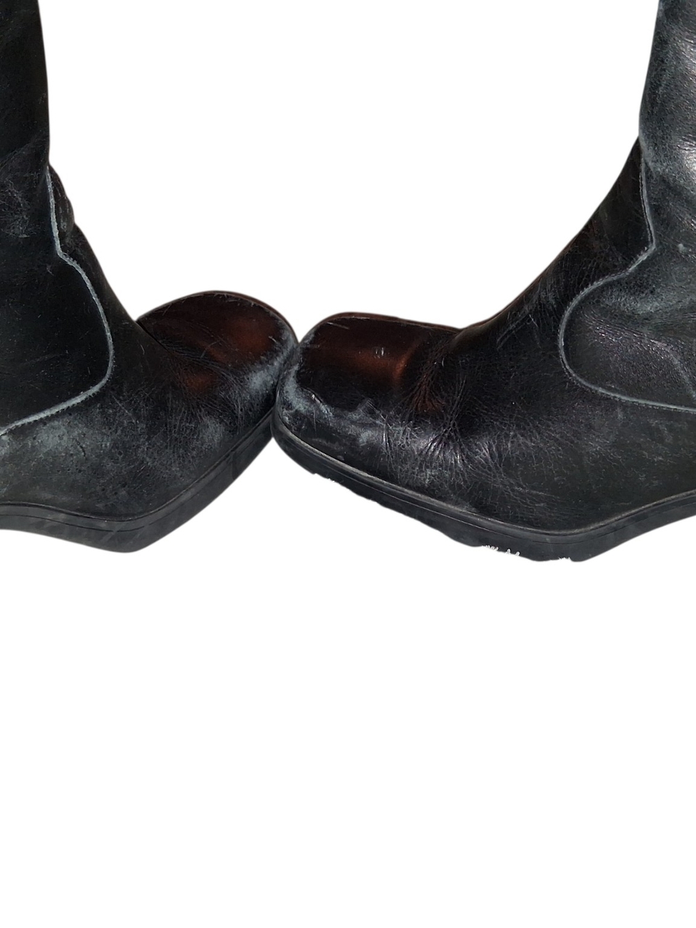 VINTAGE 90S Tommy Hilfiger Black Boots with Red Interior - Picture 3 of 4